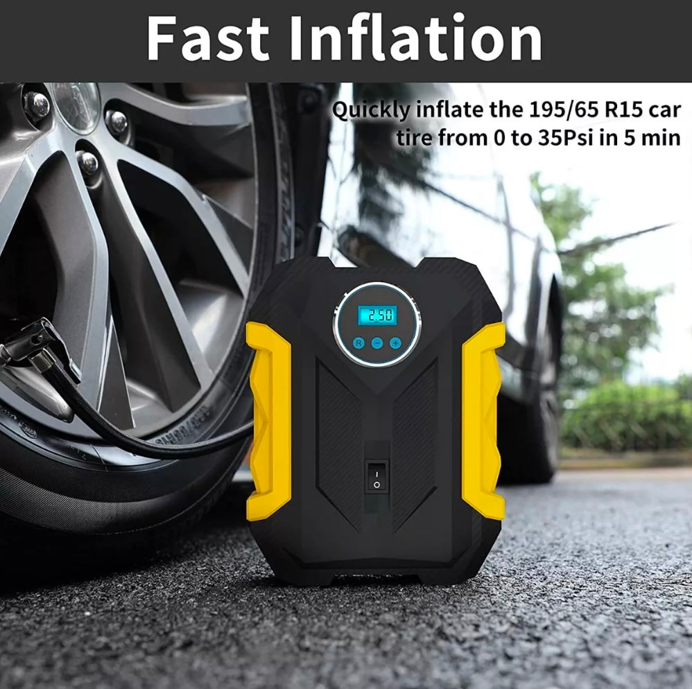 BOMBA DE AIRE PORTATIL CON LINTERNA LED - práctica, compacta y siempre lista