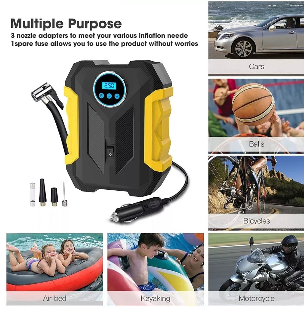 BOMBA DE AIRE PORTATIL CON LINTERNA LED - práctica, compacta y siempre lista